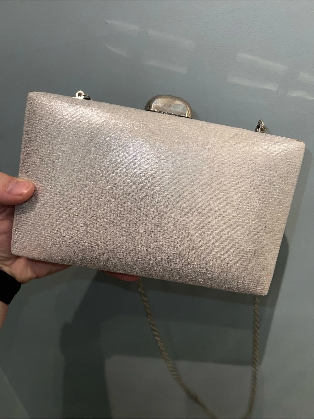 Rhinestone Clutch Purse With Chain